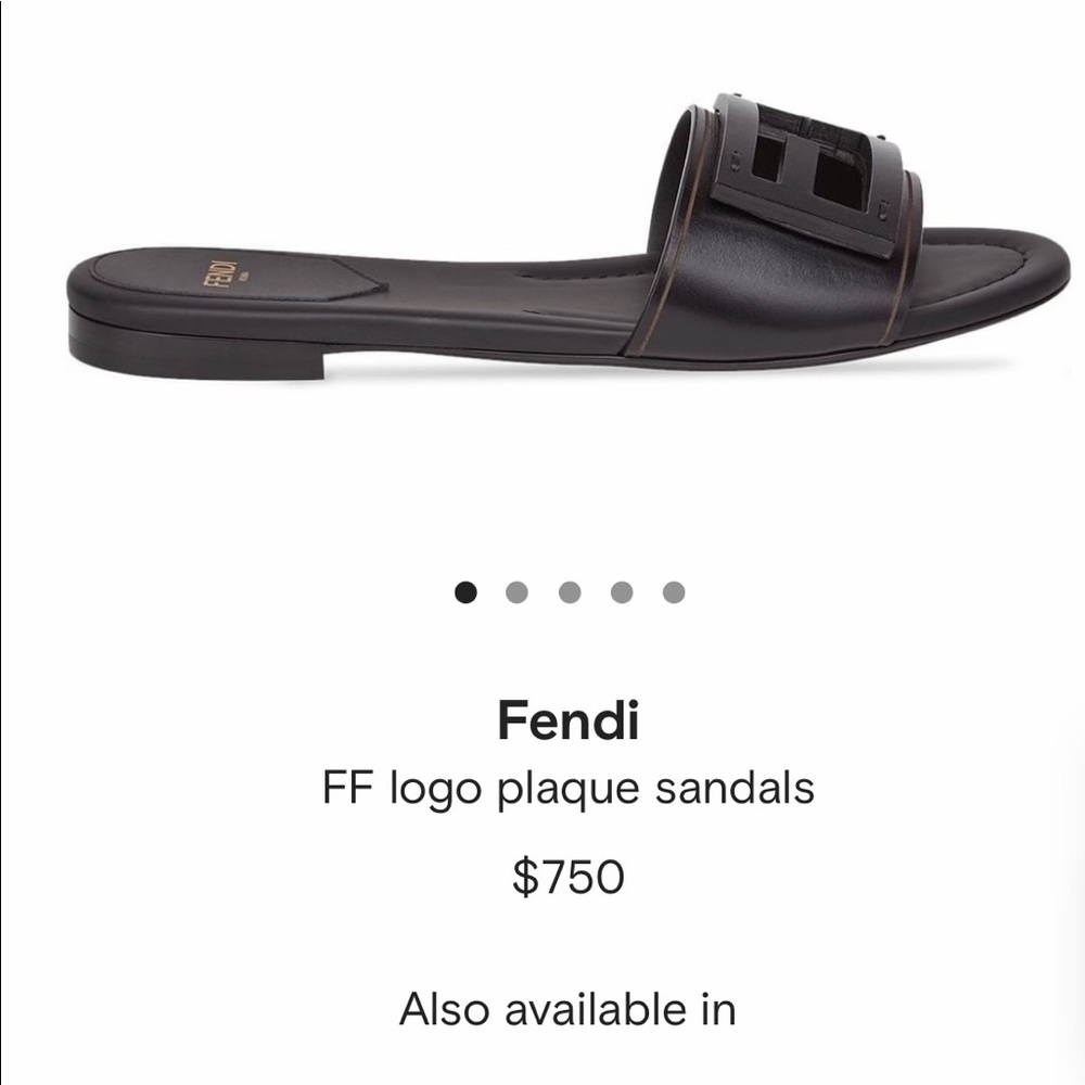 Fendi FF Cutout leather slide white size 40